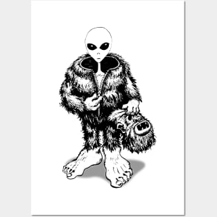 Bigfoot Alien Posters and Art